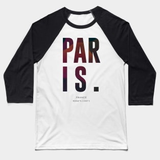 Paris City Name Art Baseball T-Shirt